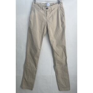 Sunspel Men's 28x 34Khaki Twill 100% Cotton Flat Front Mid Rise Chino Pants